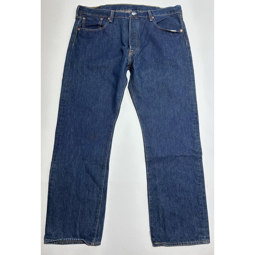 Levis 501 Jeans Mens 38x30 Blue Button Fly Straight Leg Denim Pants Classic EUC